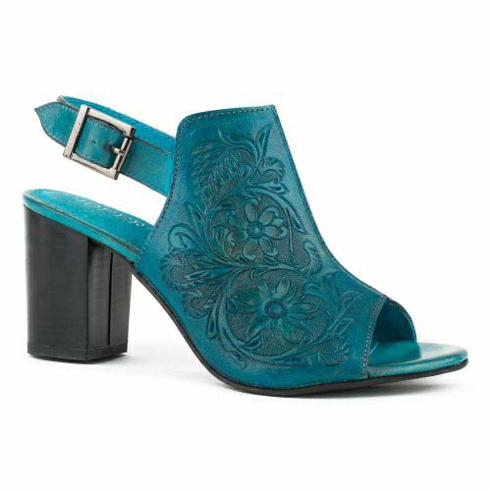 Roper Mika Blue Leather Sandals Women 8M